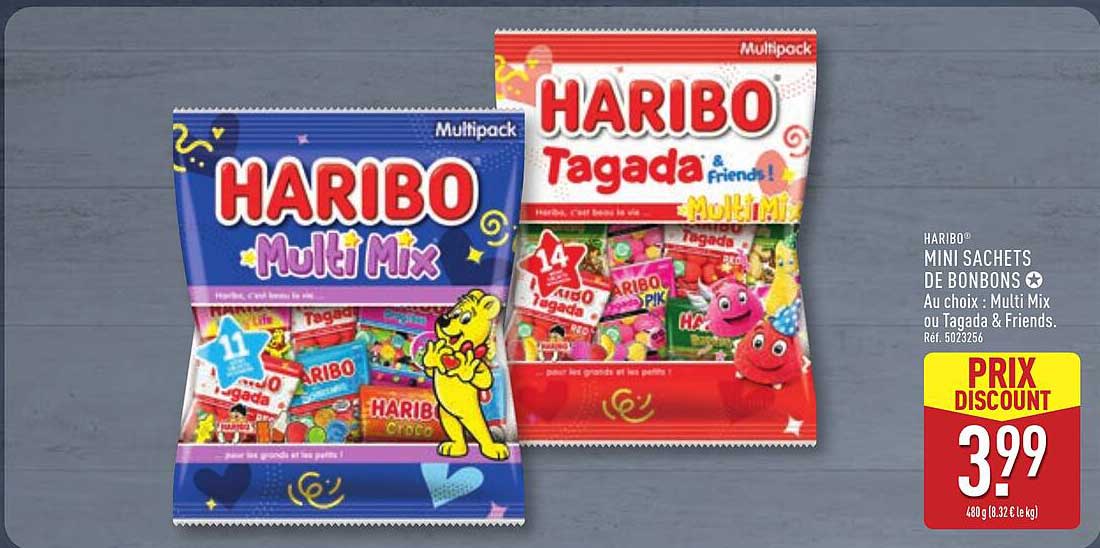 HARIBO MINI SACHETS DE BONBONS Au choix : Multi Mix ou Tagada & Friends.