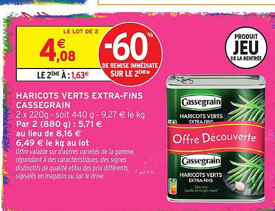 HARICOTS VERTS EXTRA-FINS CASSEGRAIN