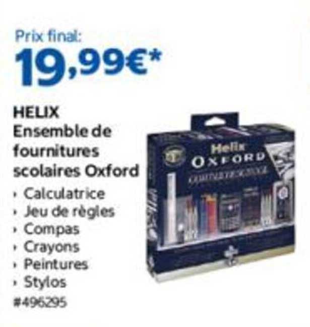 HELIX Ensemble de fournitures scolaires Oxford