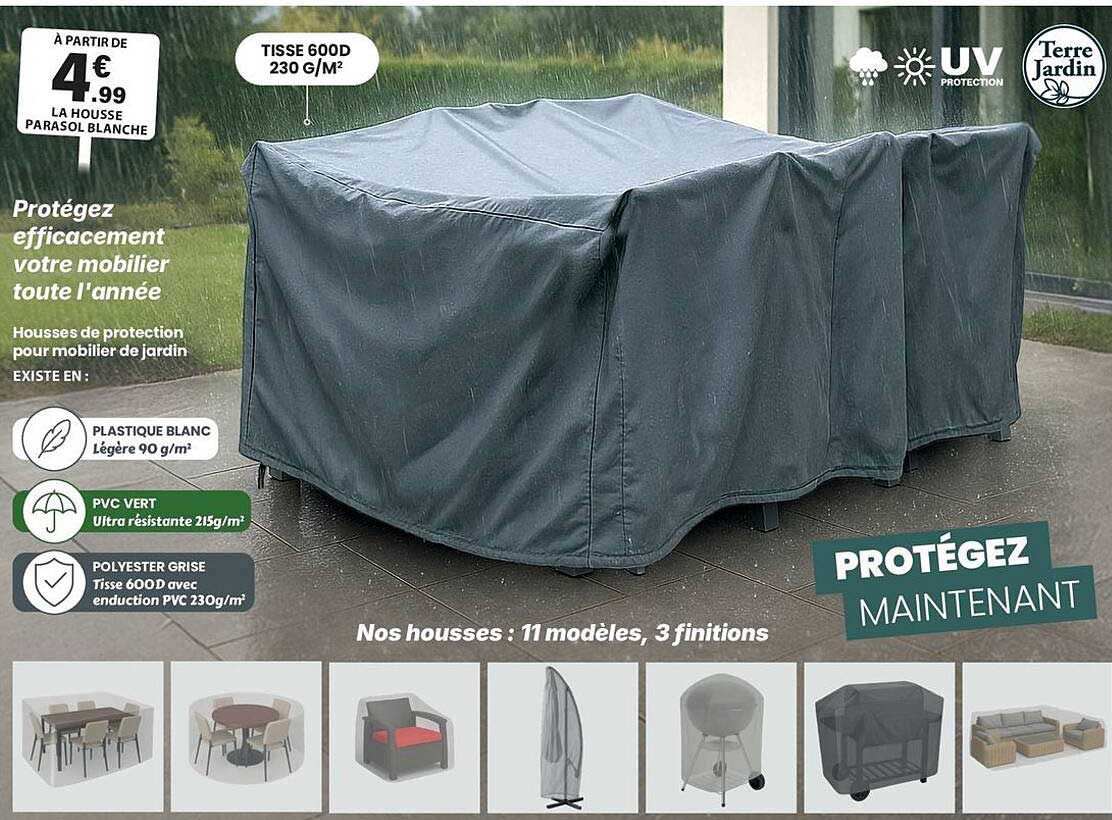 Housses de protection pour mobilier de jardin