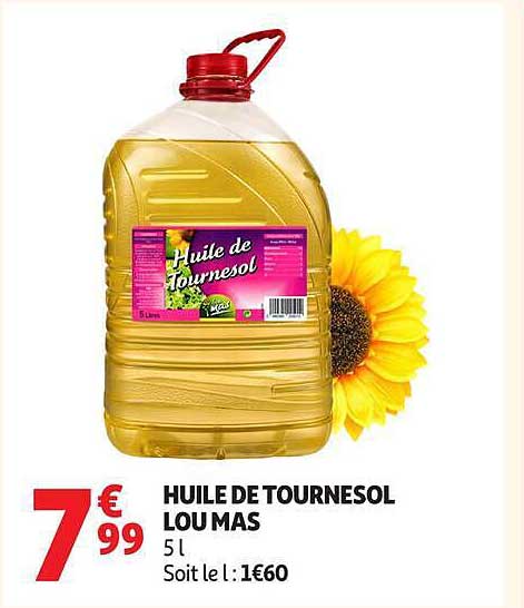 HUILE DE TOURNESOL LOU MAS 5 l Soit le l :1€60