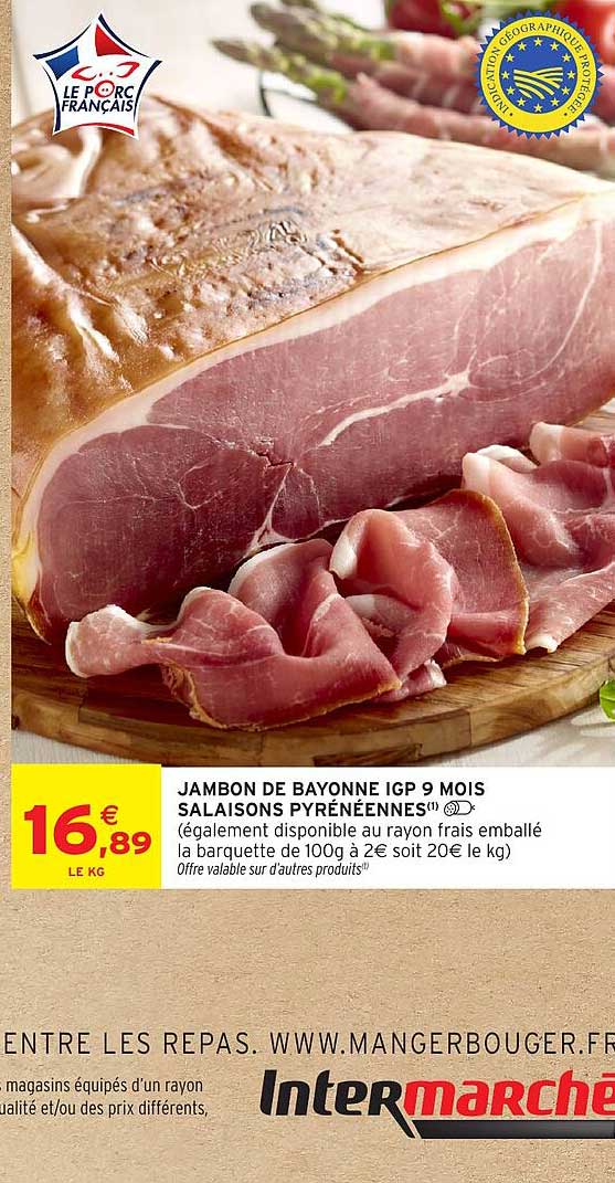 JAMBON DE BAYONNE IGP 9 MOIS SALAISONS PYRÉNÉENNES