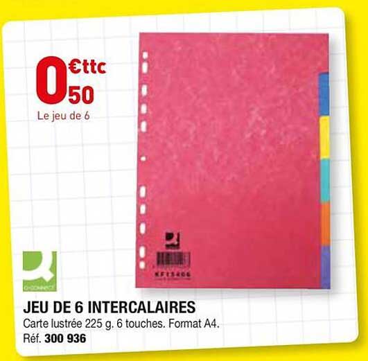 JEU DE 6 INTERCALAIRES