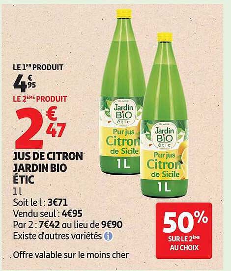 JUS DE CITRON JARDIN BIO ETIC 1L
