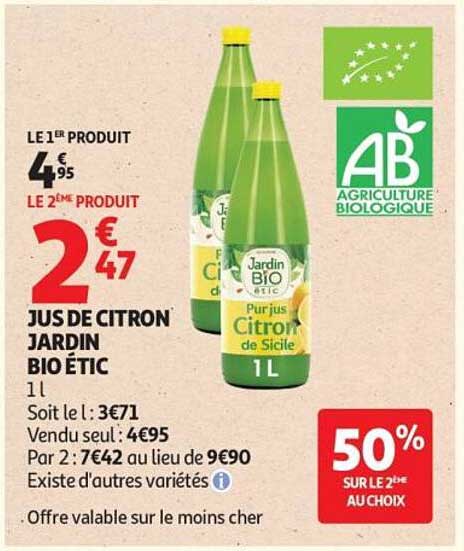 JUS DE CITRON JARDIN BIO ETIC