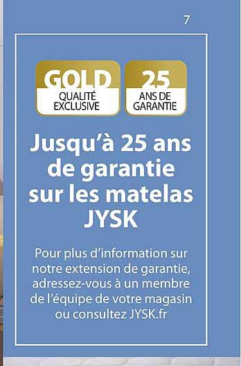 Jusqu’à 25 ans de garantie sur les matelas JYSK