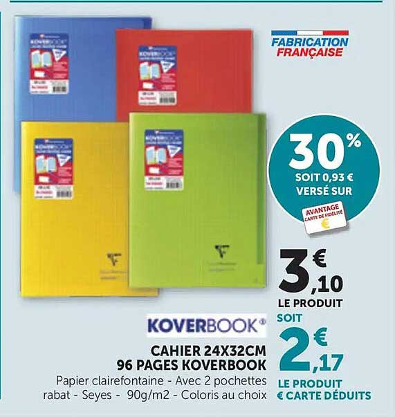 KOVERBOOK CAHIER 24X32CM 96 PAGES KOVERBOOK