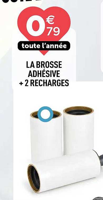 LA BROSSE ADHÉSIVE + 2 RECHARGES