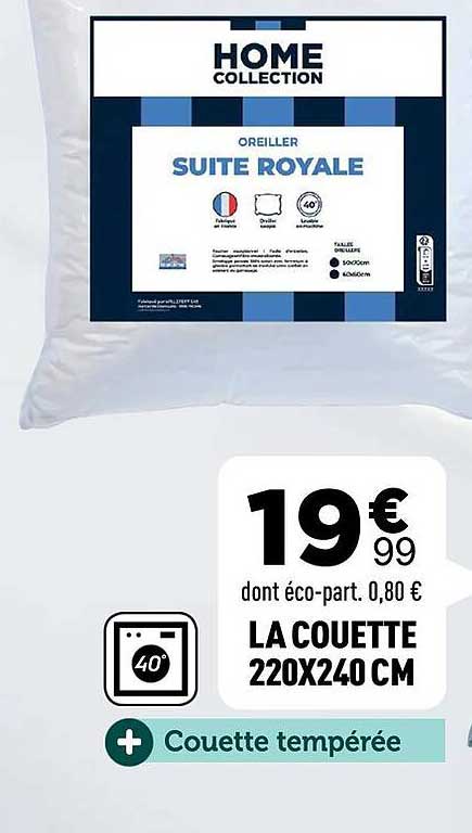 LA COUETTE 220X240 CM + Couette tempérée