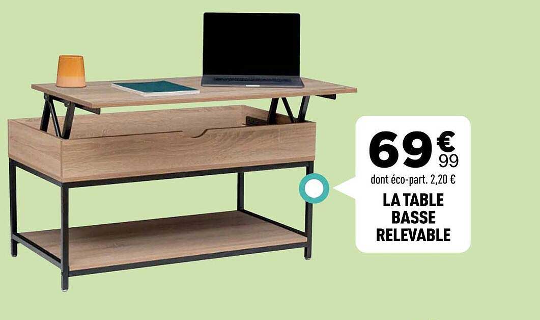 LA TABLE BASSE RELEVABLE