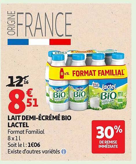 LAIT DEMI-ÉCRÉMÉ BIO LACTEL