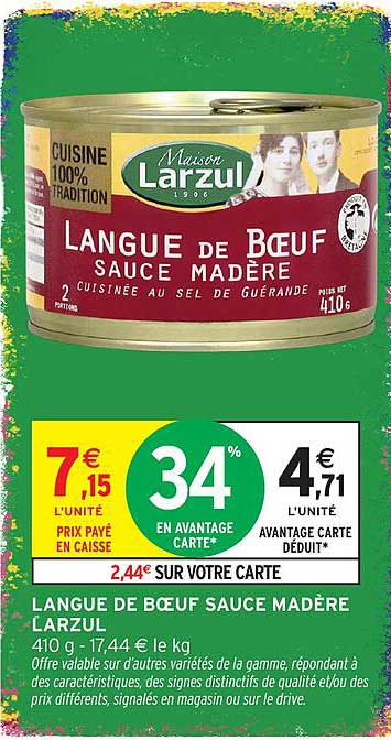 LANGUE DE BŒUF SAUCE MADÈRE LARZUL