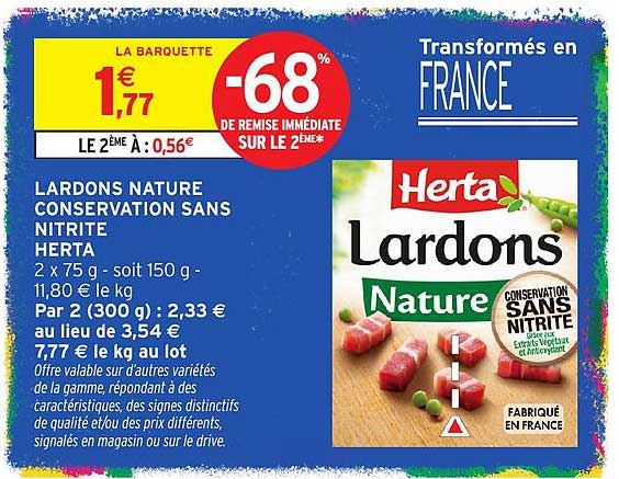 LARDONS NATURE CONSERVATION SANS NITRITE HERTA