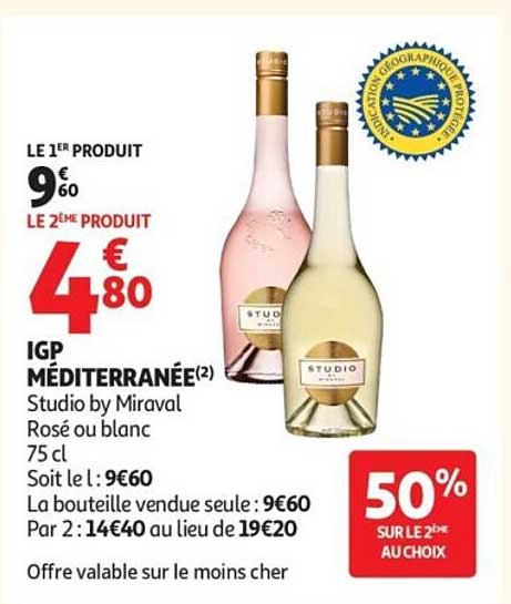 LE 1ER PRODUIT 9€60 LE 2ÈME PRODUIT 4€80