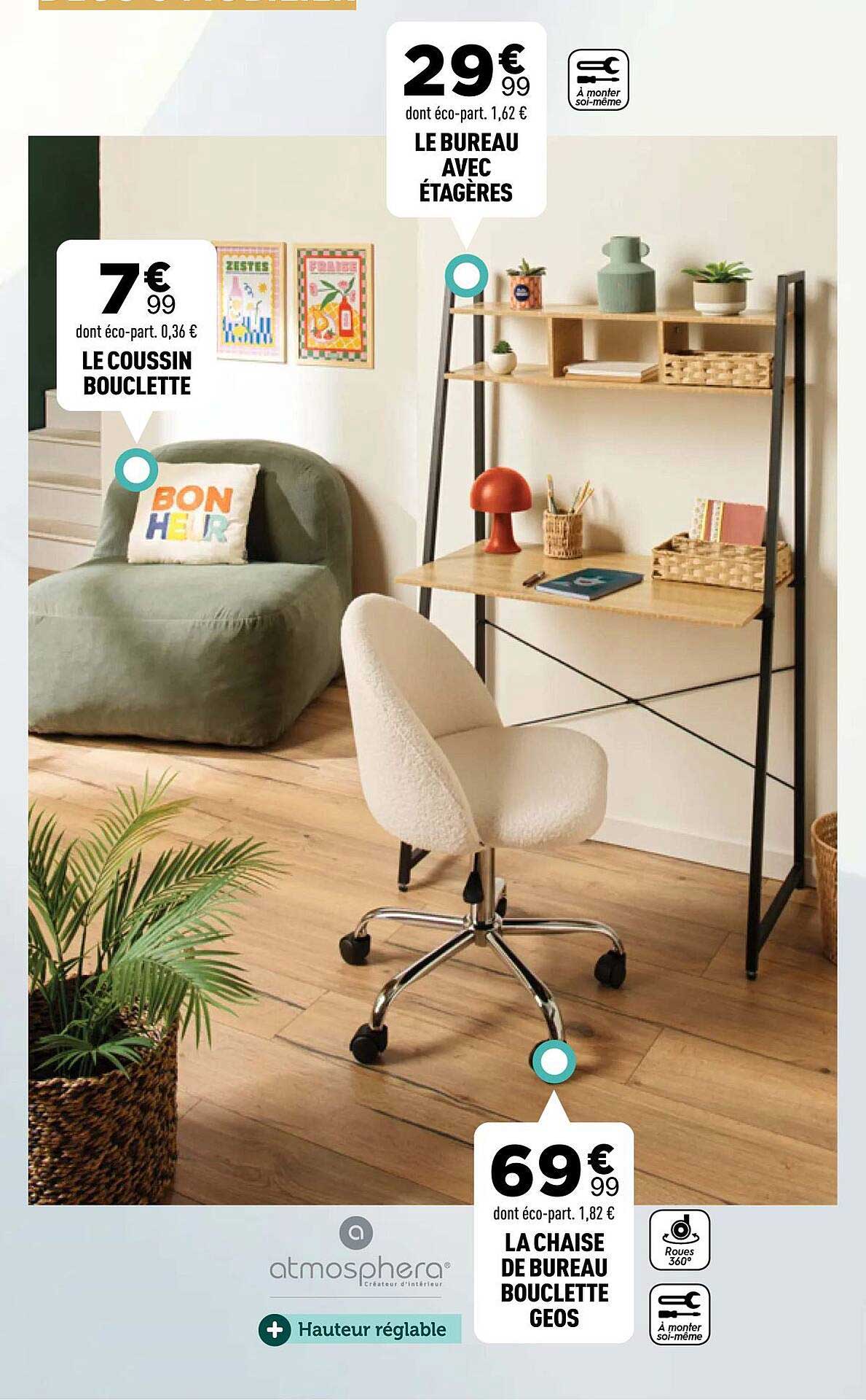 LE BUREAU AVEC ÉTAGÈRES