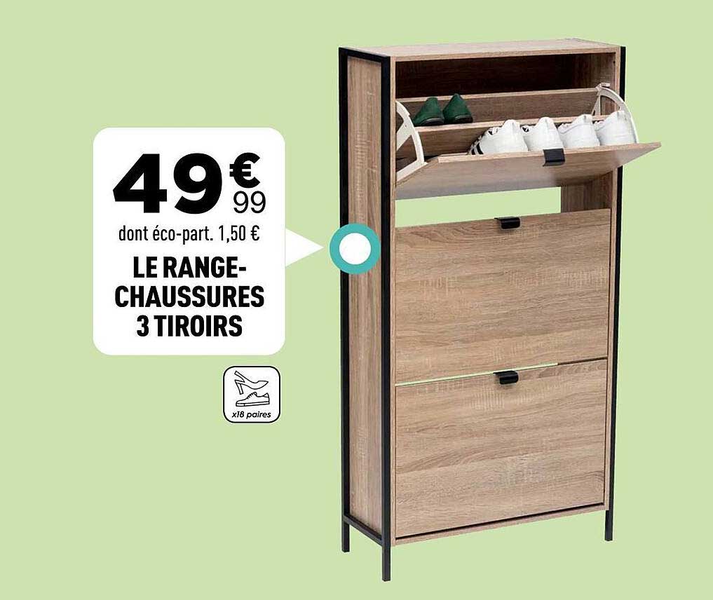 LE RANGE-CHAUSSURES 3 TIROIRS