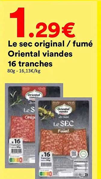 Le sec original / fumé Oriental viandes 16 tranches