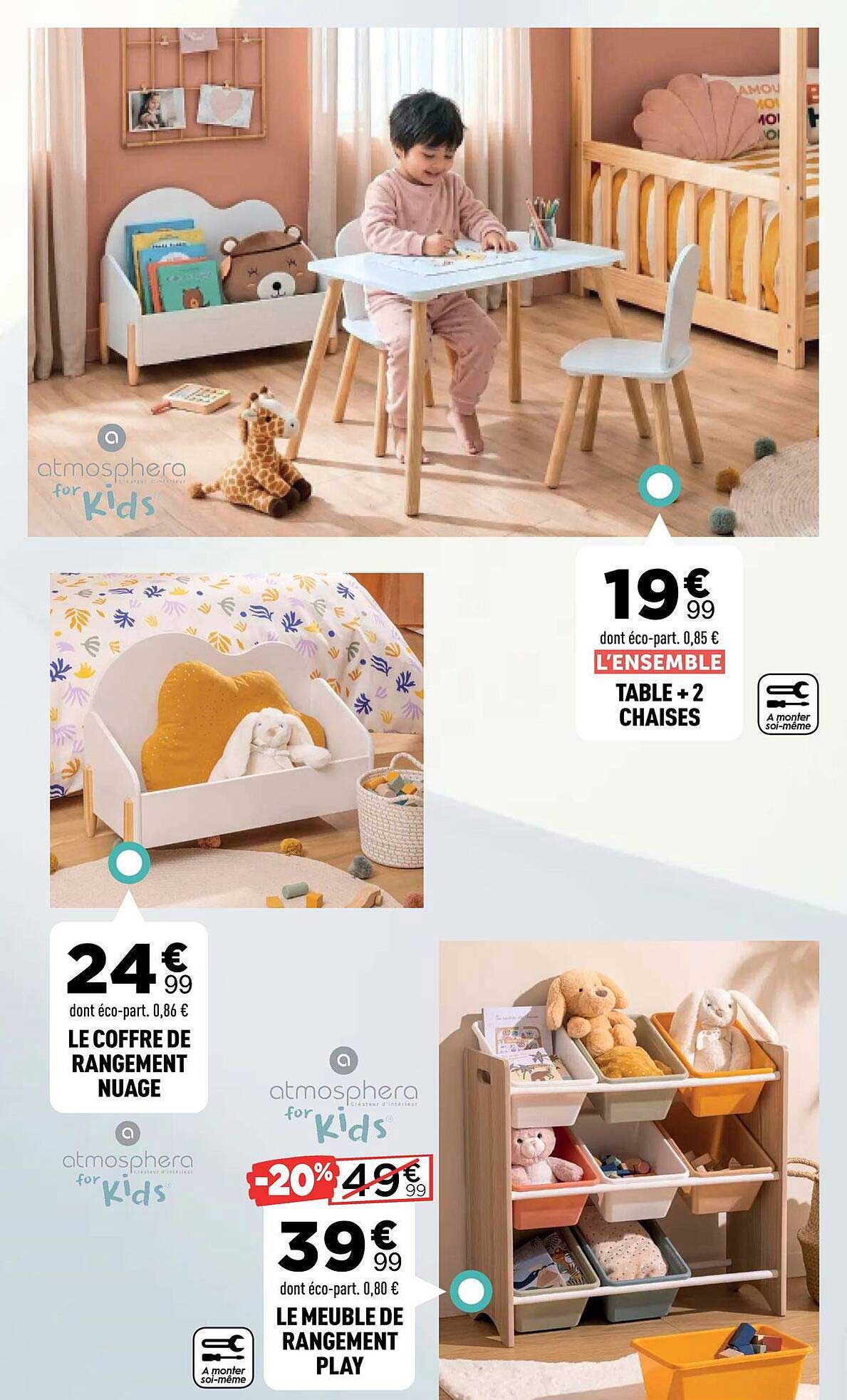 L'ENSEMBLE TABLE + 2 CHAISES