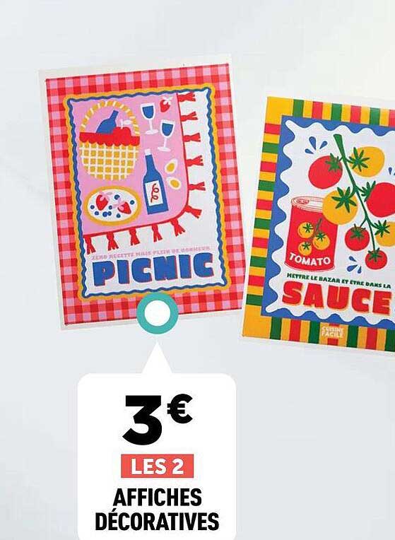 LES 2 AFFICHES DÉCORATIVES