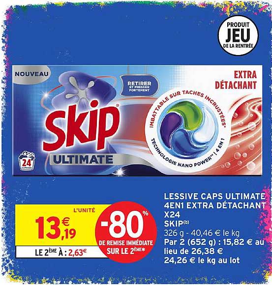 LESSIVE CAPS ULTIMATE 4EN1 EXTRA DÉTACHANT X24 SKIP