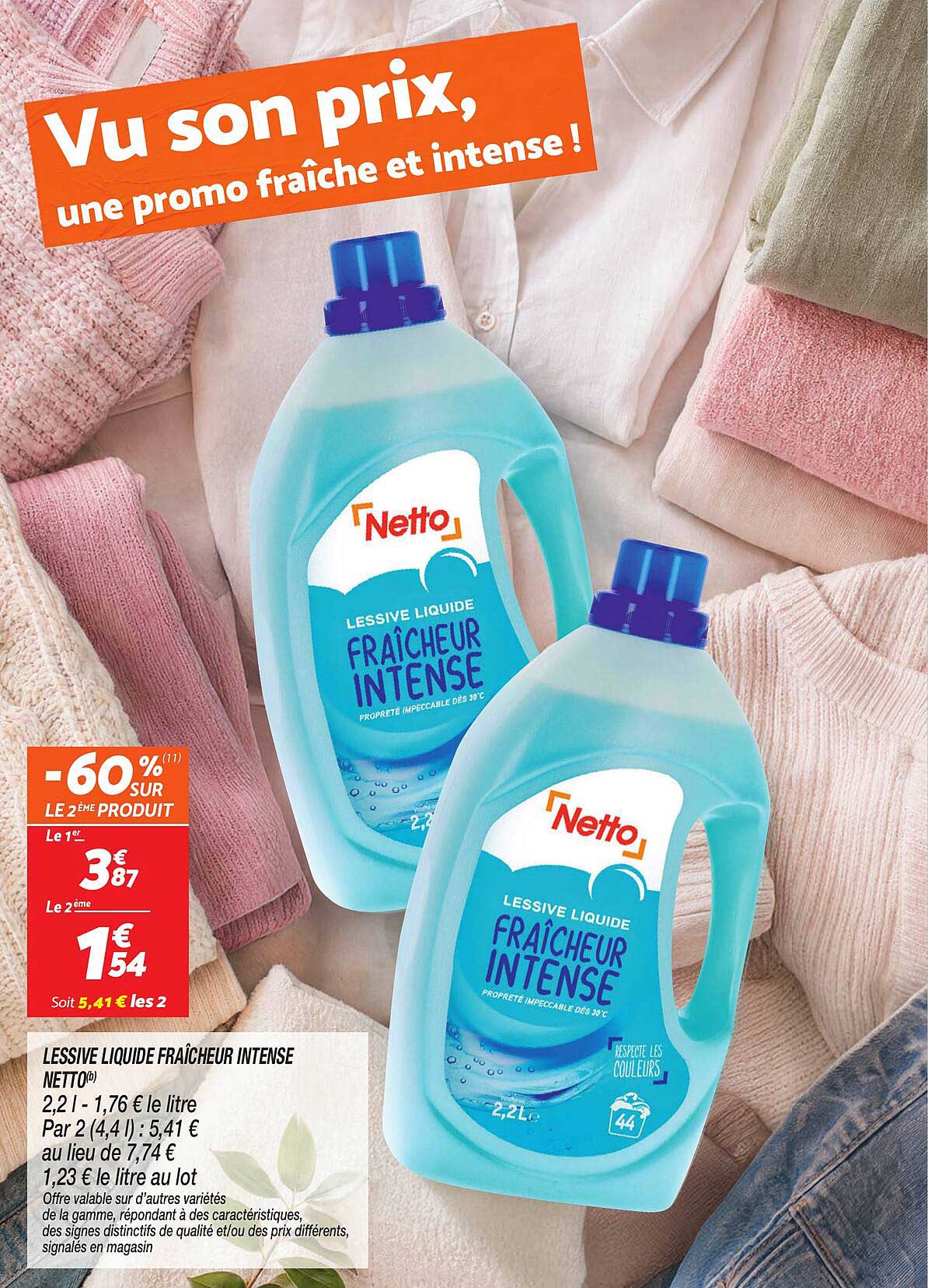 LESSIVE LIQUIDE FRAÎCHEUR INTENSE NETTO