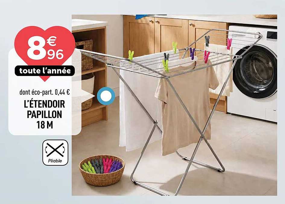 L'ÉTENDOIR PAPILLON 18 M