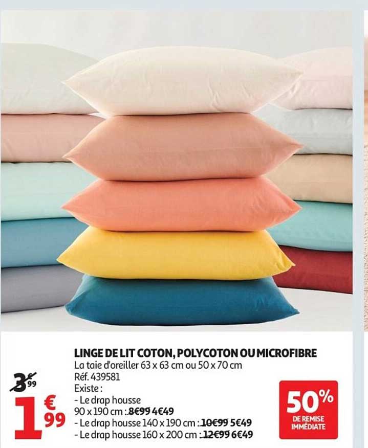 LINGE DE LIT COTON, POLYCOTON OU MICROFIBRE