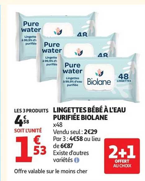 LINGETTES BÉBÉ À L’EAU PURIFIÉE BIOLANE