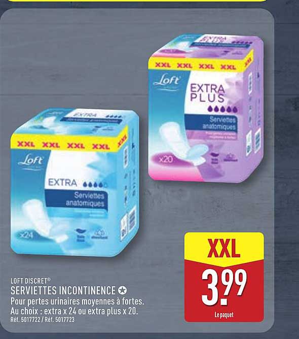 LOFT DISCRET® SERVIETTES INCONTINENCE