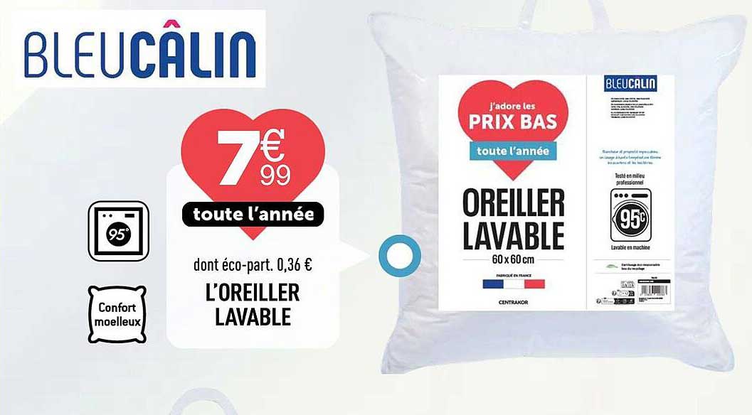 L’OREILLER LAVABLE