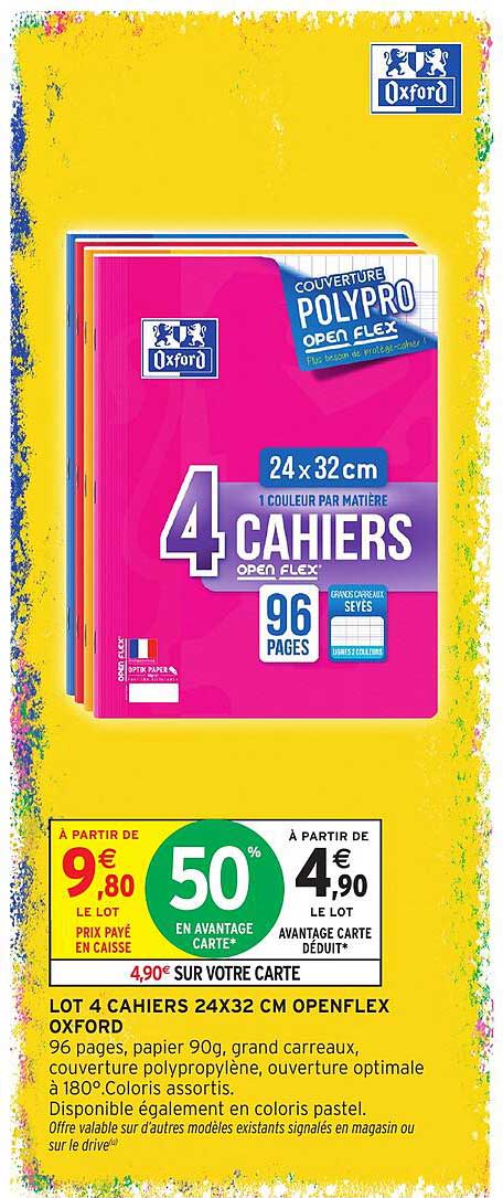 LOT 4 CAHIERS 24X32 CM OPENFLEX OXFORD