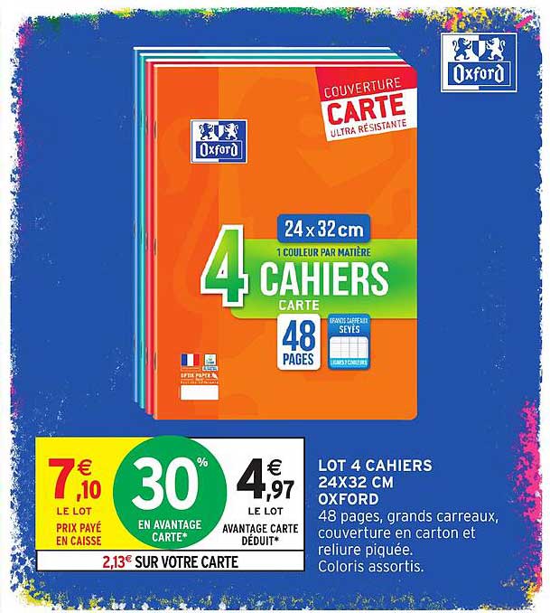 LOT 4 CAHIERS 24X32 CM OXFORD