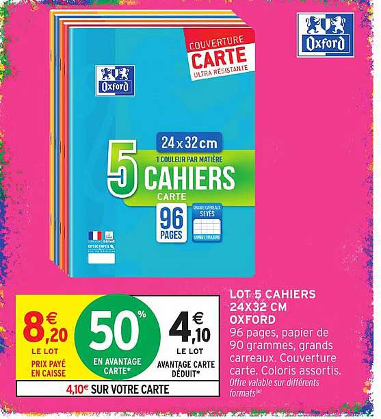 LOT 5 CAHIERS 24X32 CM OXFORD