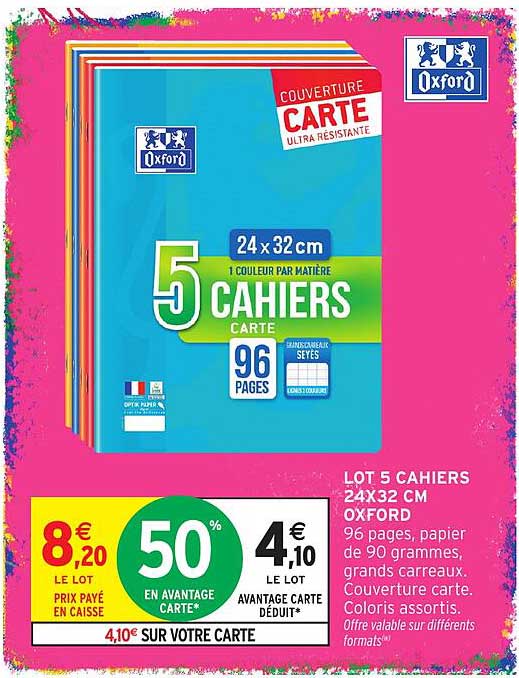 LOT 5 CAHIERS 24X32 CM OXFORD