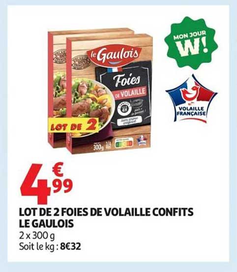 LOT DE 2 FOIES DE VOLAILLE CONFITS LE GAULOIS
