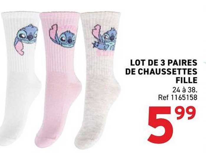 LOT DE 3 PAIRES DE CHAUSSETTES FILLE