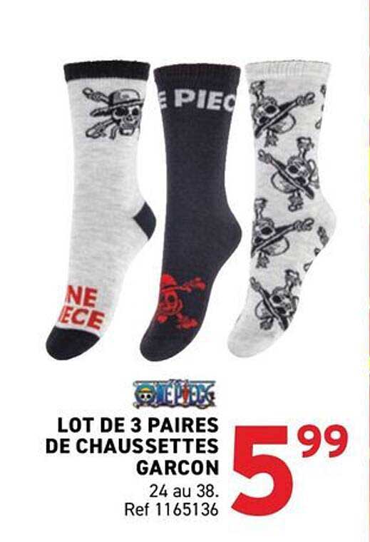 LOT DE 3 PAIRES DE CHAUSSETTES GARCON