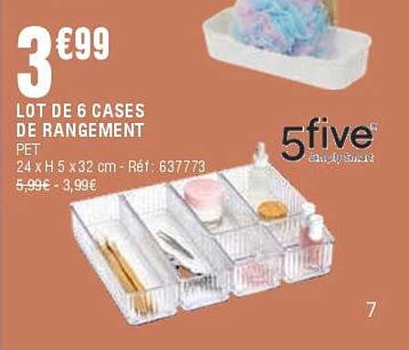 LOT DE 6 CASES DE RANGEMENT PET