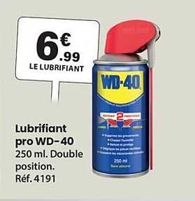 Lubrifiant pro WD-40 250 ml. Double position. Réf. 4191