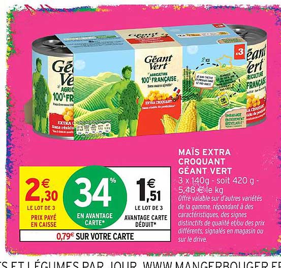 MAÏS EXTRA CROQUANT GÉANT VERT