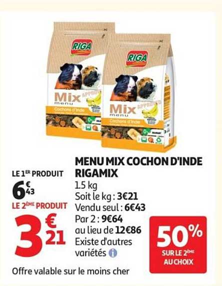 MENU MIX COCHON D'INDE RIGAMIX