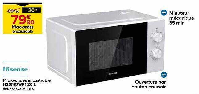 Micro-ondes encastrable H20MWP1 20 L