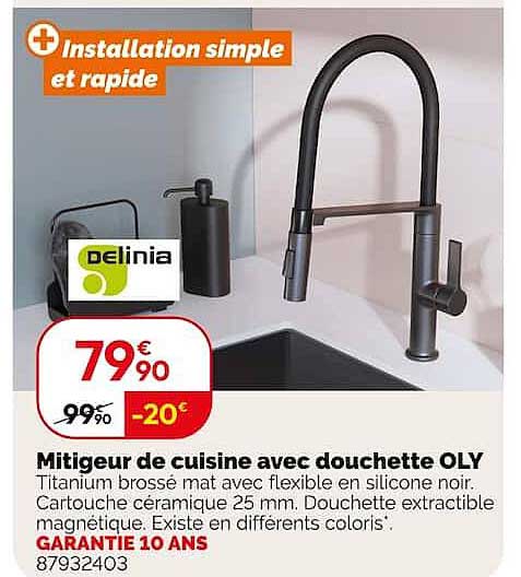 Mitigeur de cuisine avec douchette OLY