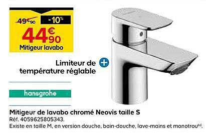 Mitigeur de lavabo chromé Neovis taille S