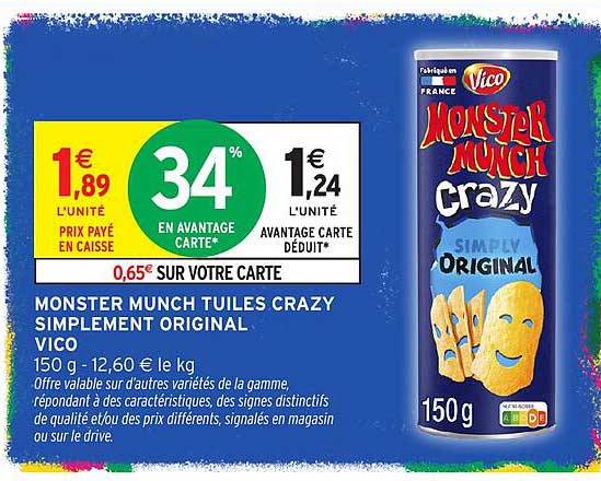 MONSTER MUNCH TUILES CRAZY SIMPLEMENT ORIGINAL VICO