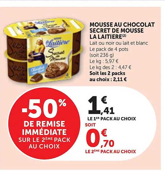 MOUSSE AU CHOCOLAT SECRET DE MOUSSE LA LAITIERE