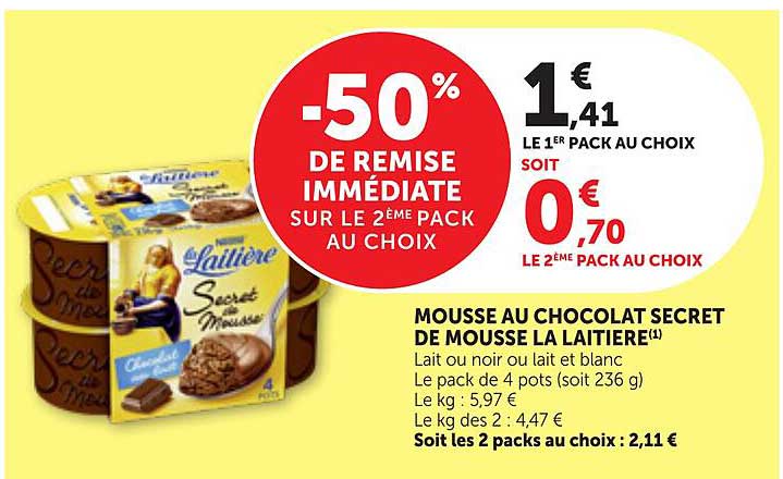 MOUSSE AU CHOCOLAT SECRET DE MOUSSE LA LAITIÈRE