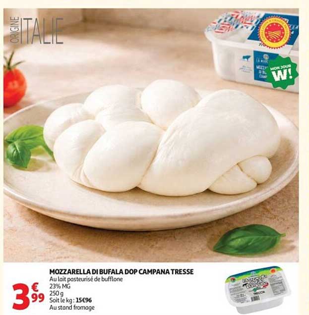 MOZZARELLA DI BUFALA DOP CAMPANA TRESSE