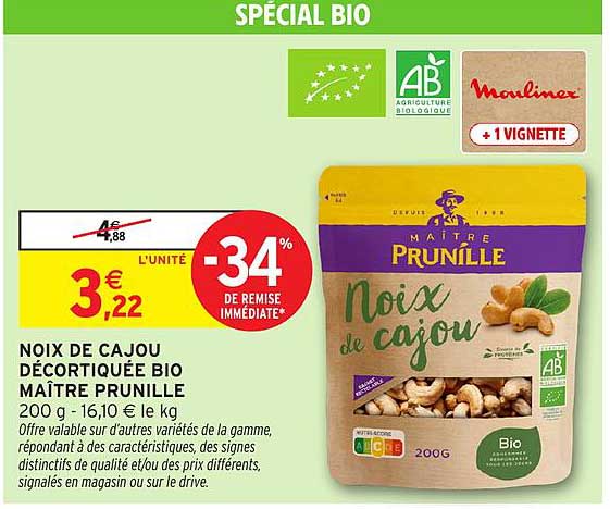 NOIX DE CAJOU DÉCORTIQUÉE BIO MAITRE PRUNILLE