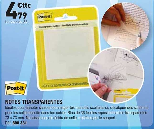 NOTES TRANSPARENTES
